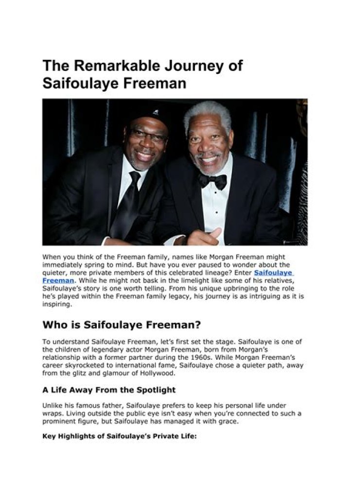 Discovering The Life And Legacy Of Saifoulaye Freeman